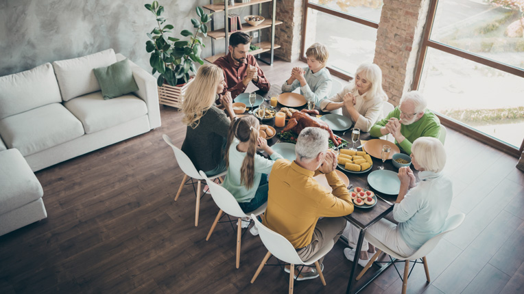 Family at dinner table