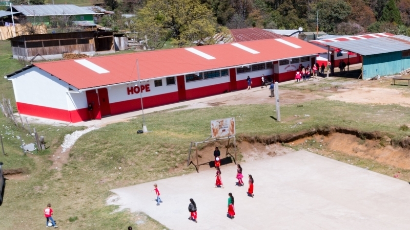 a birds eye view of the Expand Hope school